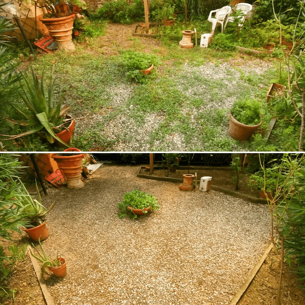 Gardener at work in a private home in Bagno a Ripoli